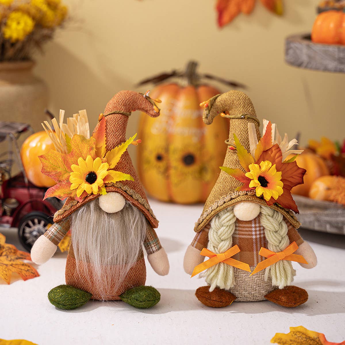THANKSGIVING FACELESS DOLL DWARF ORNAMENTS