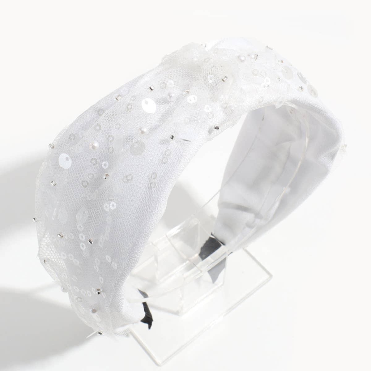VINTAGE MESH SEQUIN KNOTTED HEADBAND