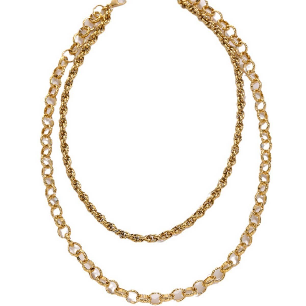 DOUBLE TWIST GOLD-PLATED NECKLACE