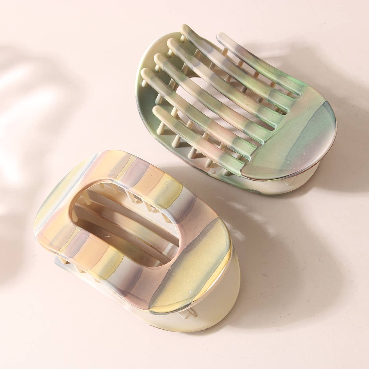 Phantom Color PC matte flat oval hair clip