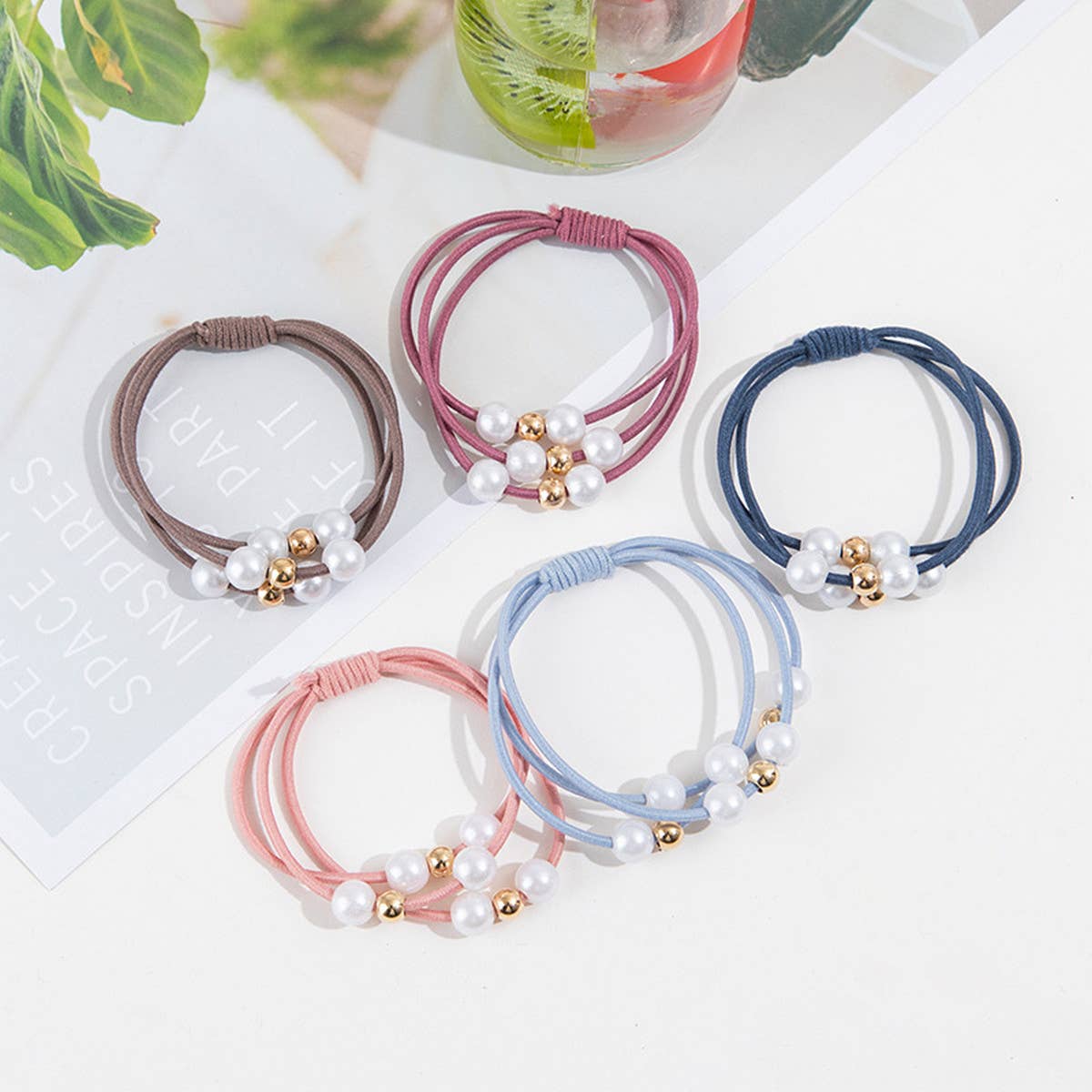 SIMPLE AND FASHIONABLE PEARL HAIR TIE_CWAHA0874