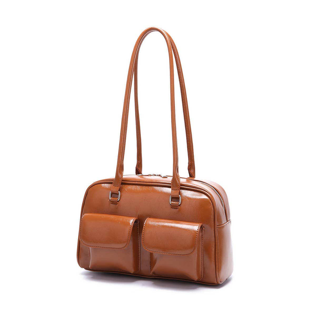 SOLID COLOR VINTAGE SHOULDER HANDBAG_CWAB2599