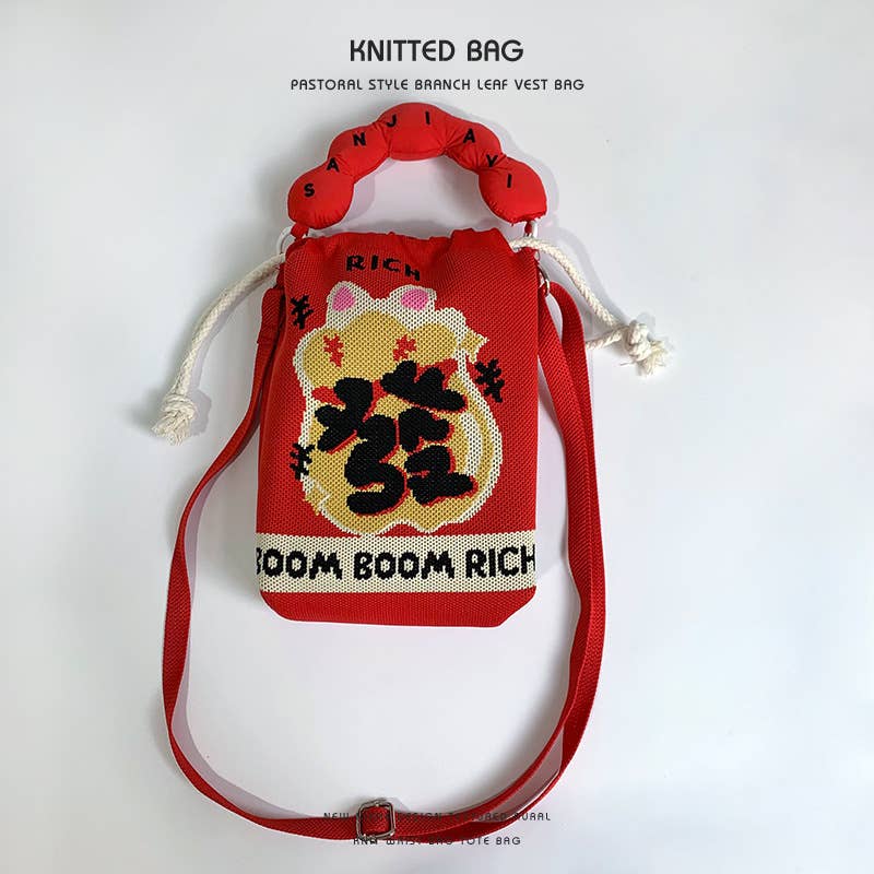 Convenient to carry with you woven lucky bag