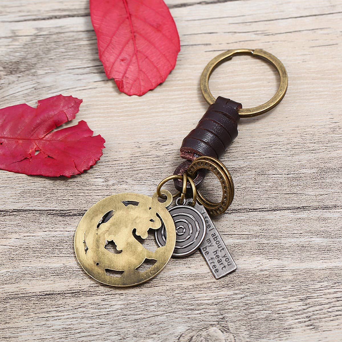 HAND-WOVEN VINTAGE LEATHER KEYCHAIN
