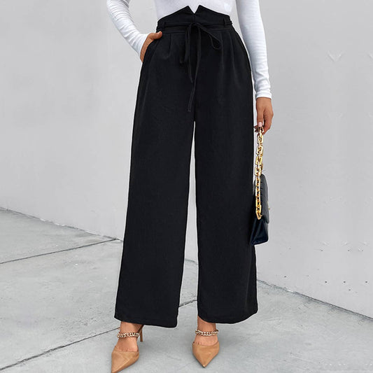 HIGH-WAISTED WIDE-LEG PANTS STRAIGHT LEG PANTS