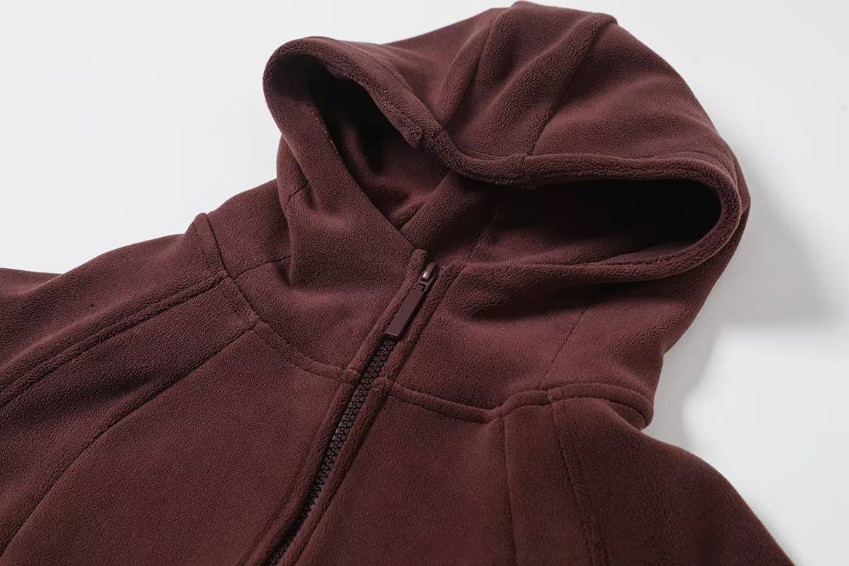 Double-sided fleece thickened warm hooded jacket