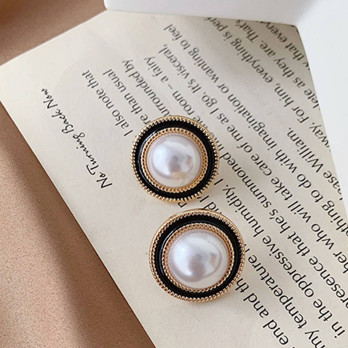 S925 Silver needle pearl stud Geometric earrings