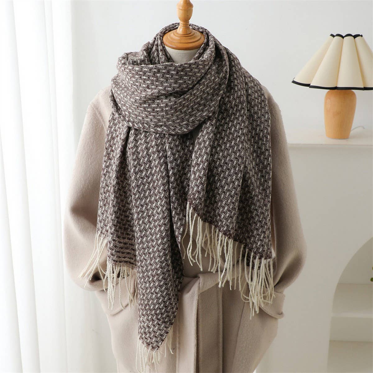 Elegant Thick Knit Shawl Scarf for Women