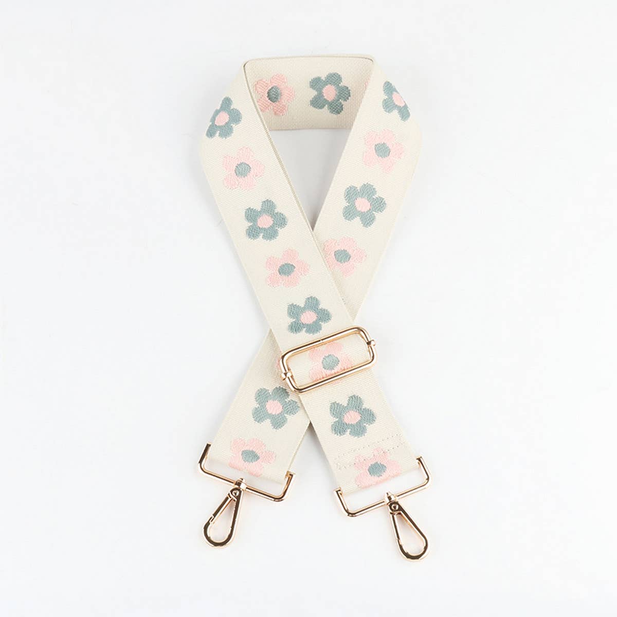 NEW FLORAL EMBROIDERED BAG STRAP