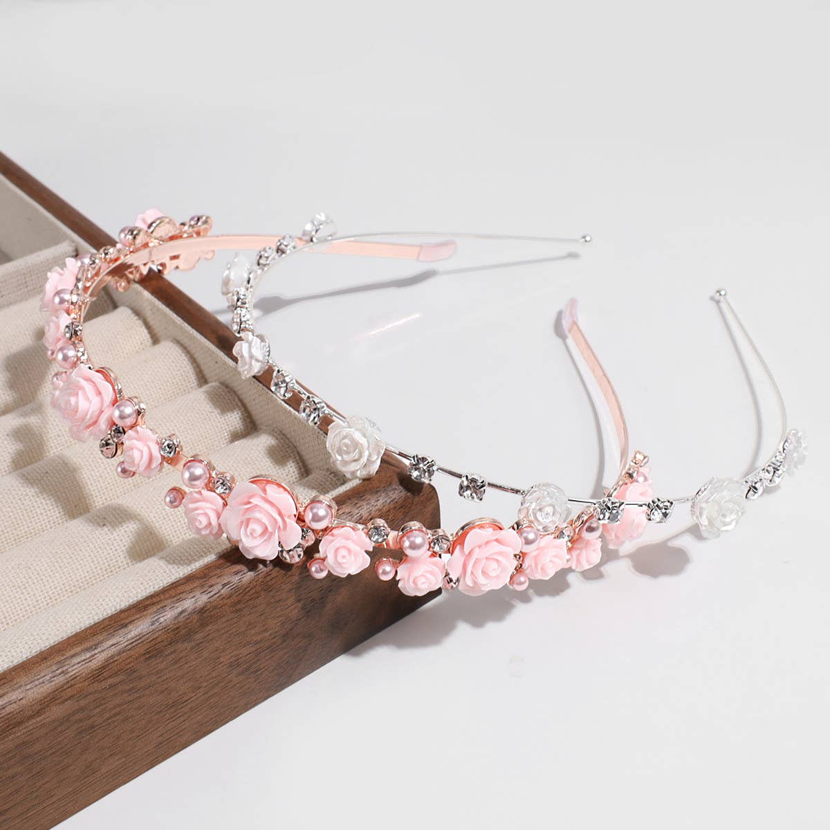 IMITATION PEARL RHINESTONE ROSE HEADBAND