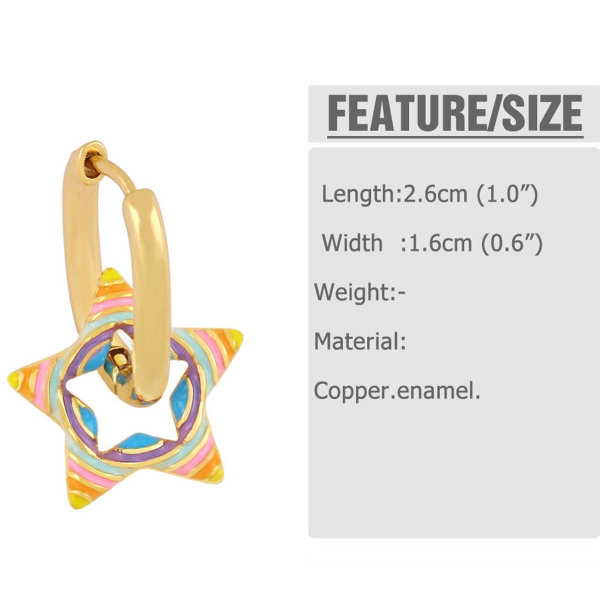 COLORFUL OIL DROP STAR SHAPED EARRINGS