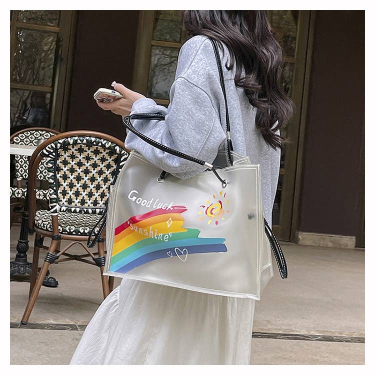 Fashionable pvc transparent jelly tote bag
