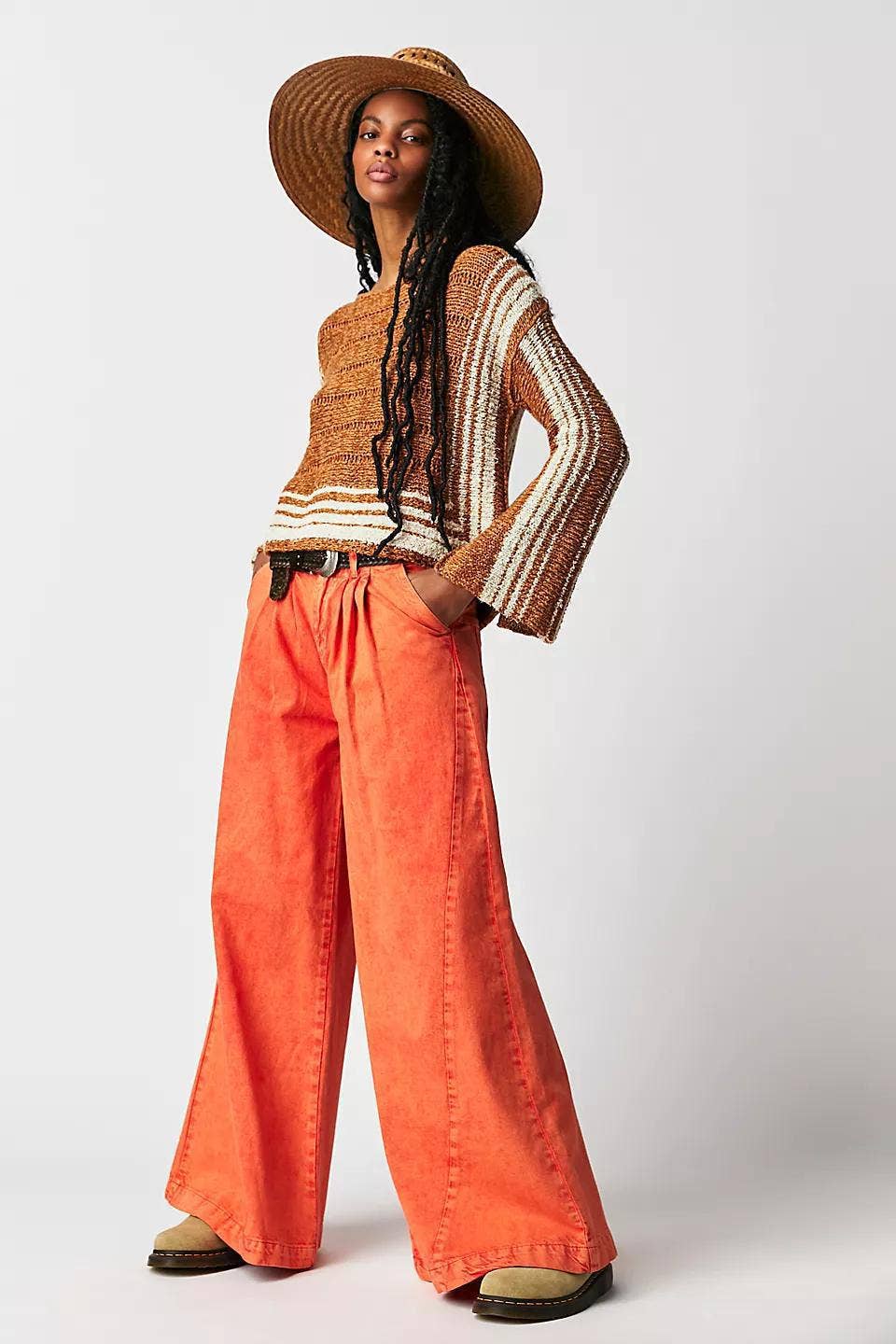 Street-style American wide-leg casual jeans