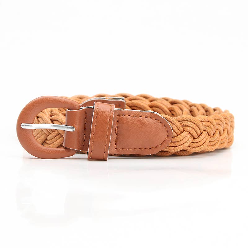 Retro-style women's wax rope woven belt