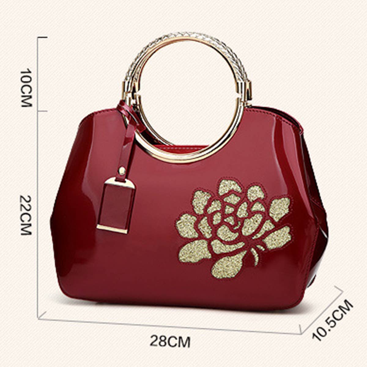 VINTAGE PRINT SHINY SHELL TOTE BAG_CWAB2640