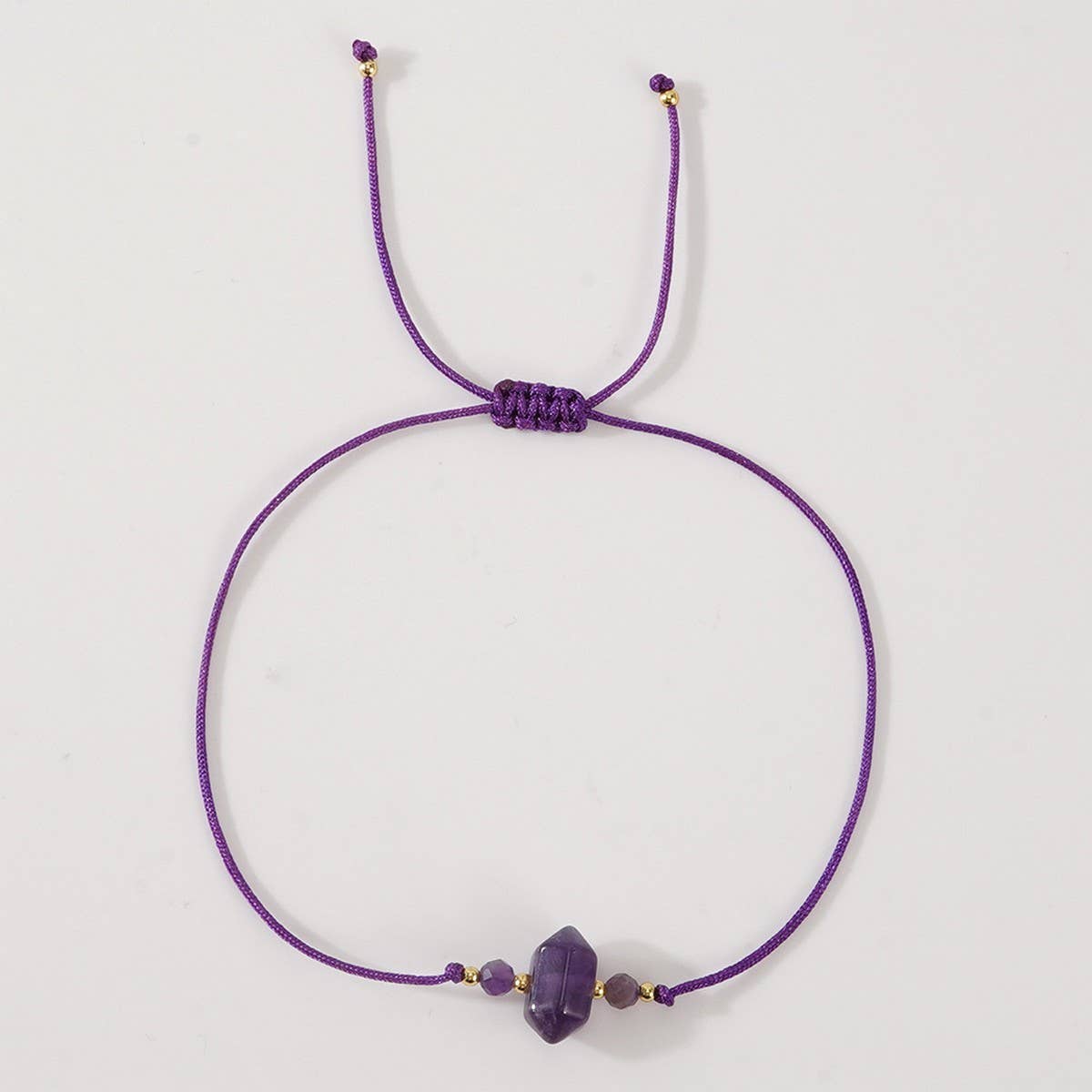 AMETHYST SEMI-PRECIOUS GEMSTONE BRACELET_CWAB4642