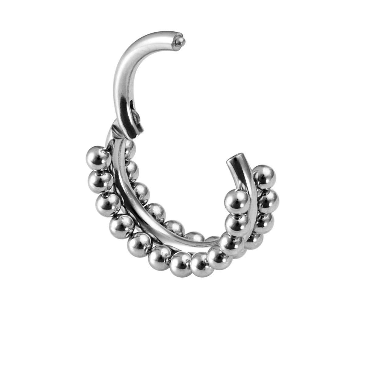 Seamless Zircon Nose Ring in Stainless Steel
