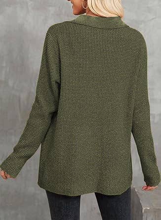 WAFFLE KNIT JACKET CASUAL BUTTON-DOWN SHIRT