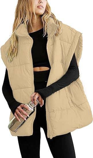 Solid color zipper collar temperament vest