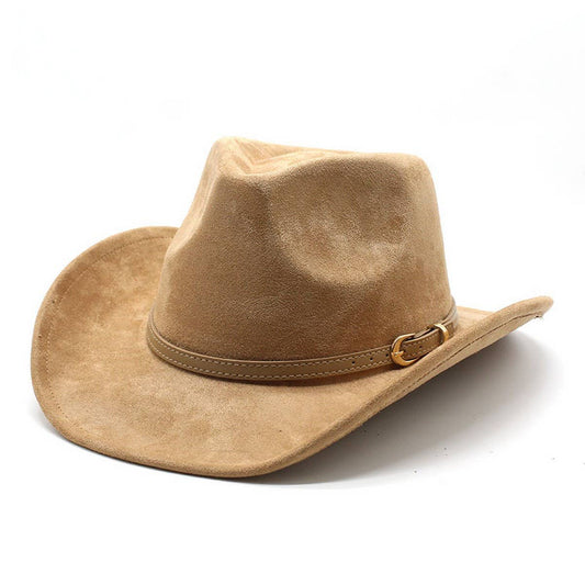 New Ethnic Faux Suede Hat Belt Western Cowboy Hat_CWAH2514