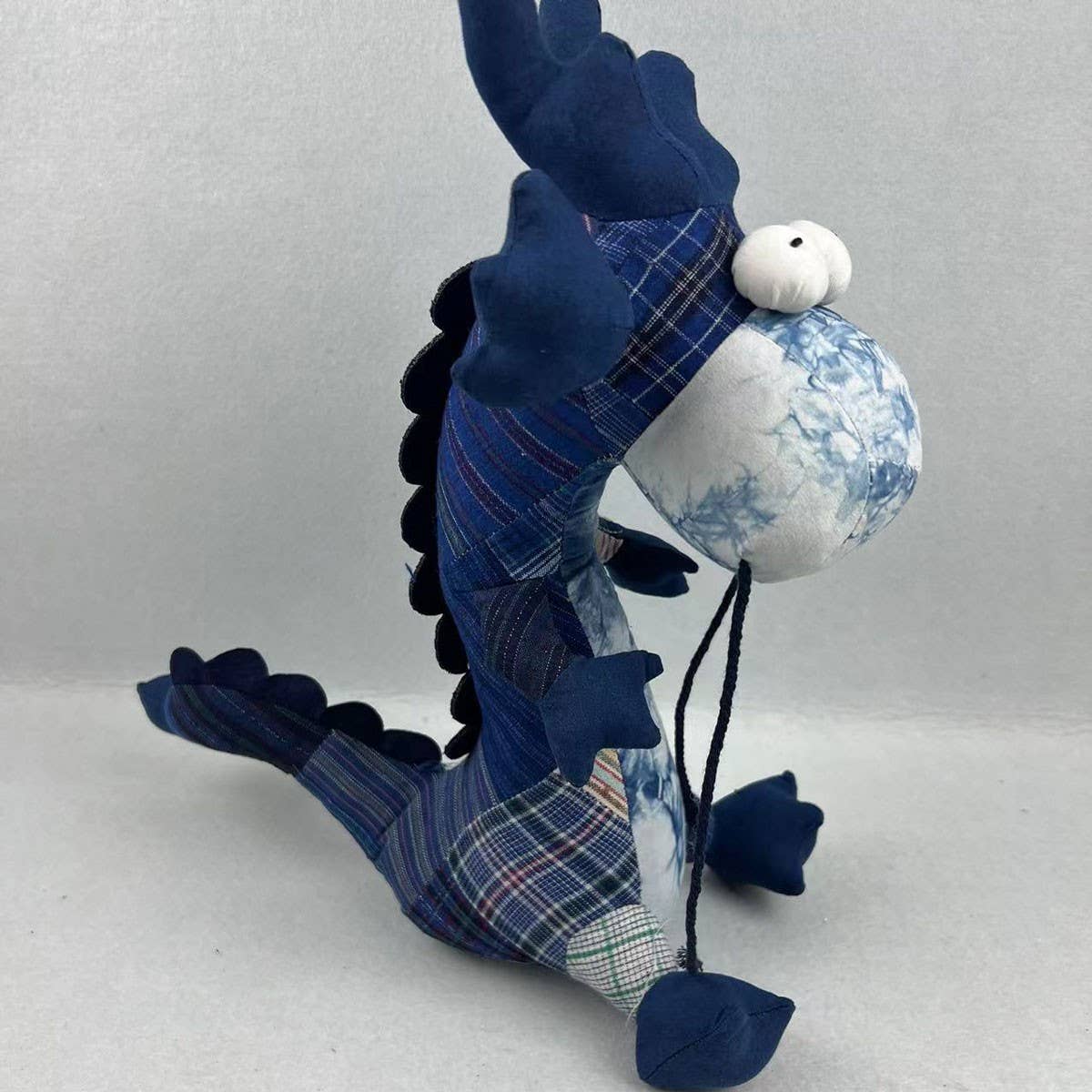 Handmade Indigo Patchwork Animal Doll