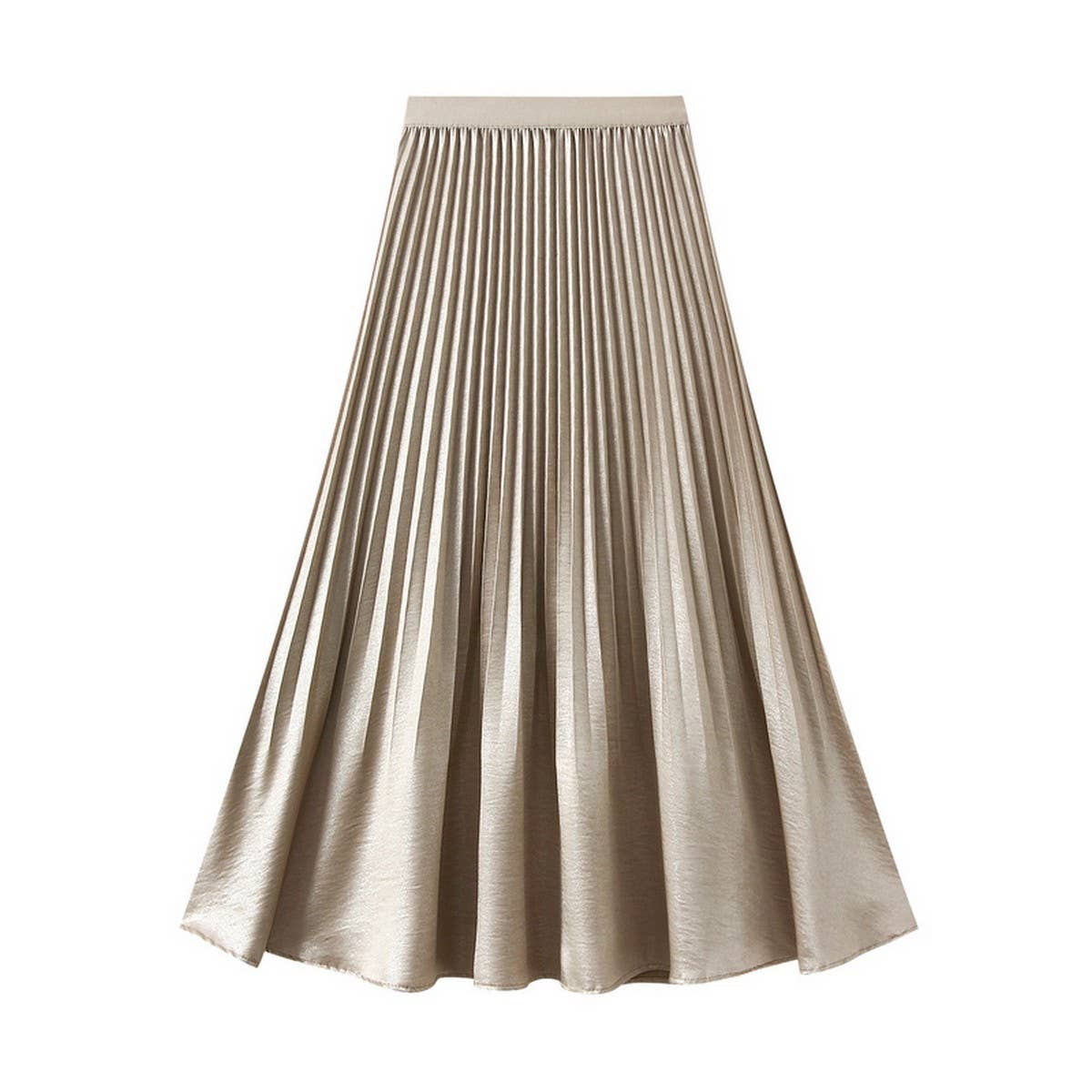 Pleated High-Waist Midi Skirt with Fishtail Design_CWBMS0342