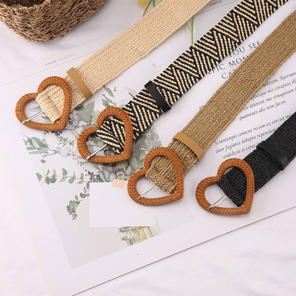 CWABE1178_RETRO HEART BUCKLE DECORATIVE WAIST BELT