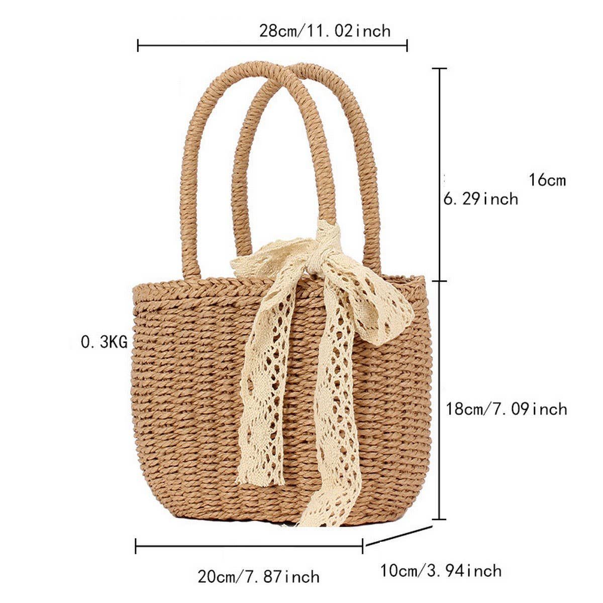 SOLID COLOR CASUAL PAPER ROPE HAND-WOVEN BAG_CWAB4704