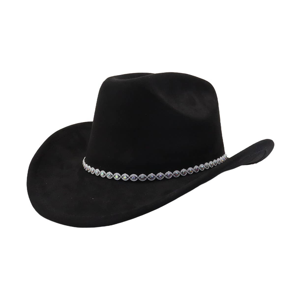 Western Ethnic Suede Cowboy Fedora Hat_CWAH04482