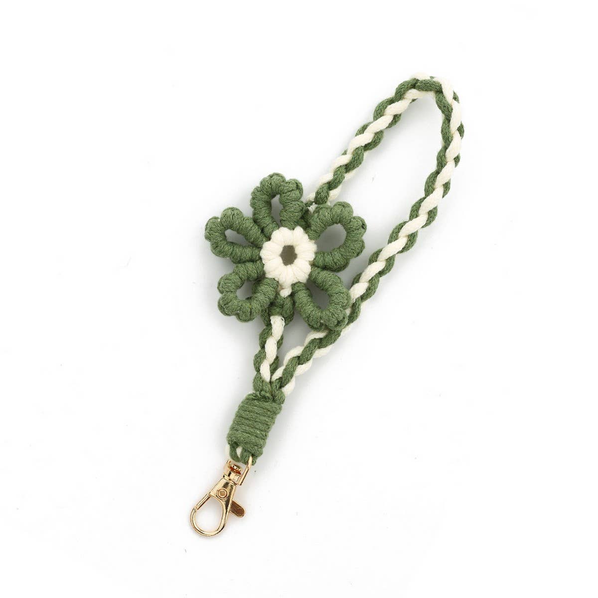Handmade Colorful Wrist Strap Keychain with Flower_CWAB5024