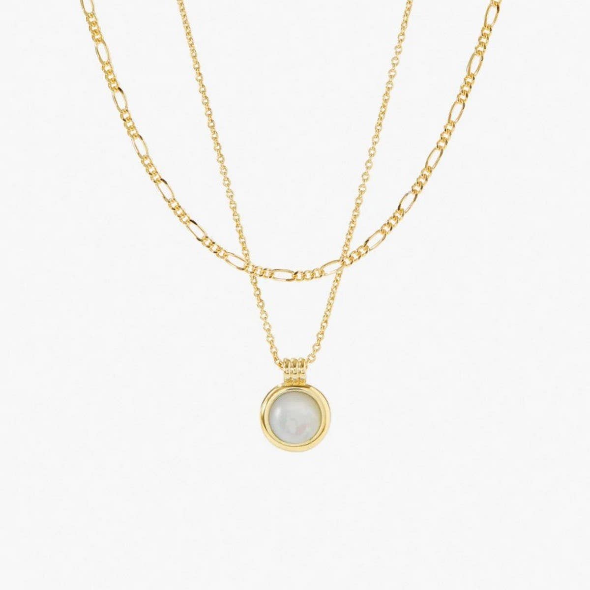 Double Star Zirconia Stacking Necklace