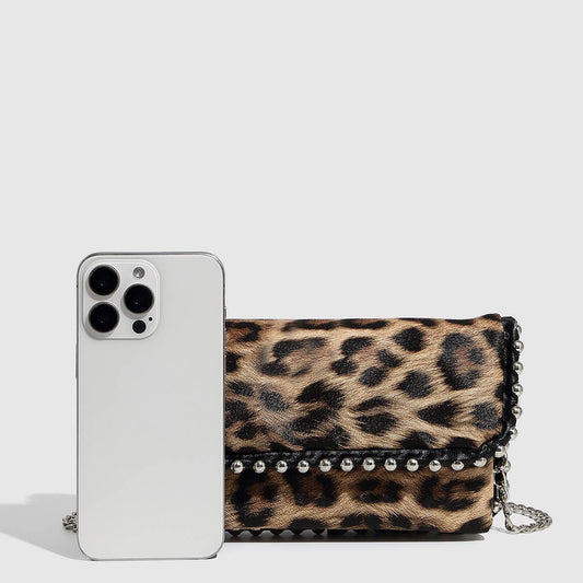 Beaded Leopard Mini Flap Chain Shoulder Bag_CWAB5716