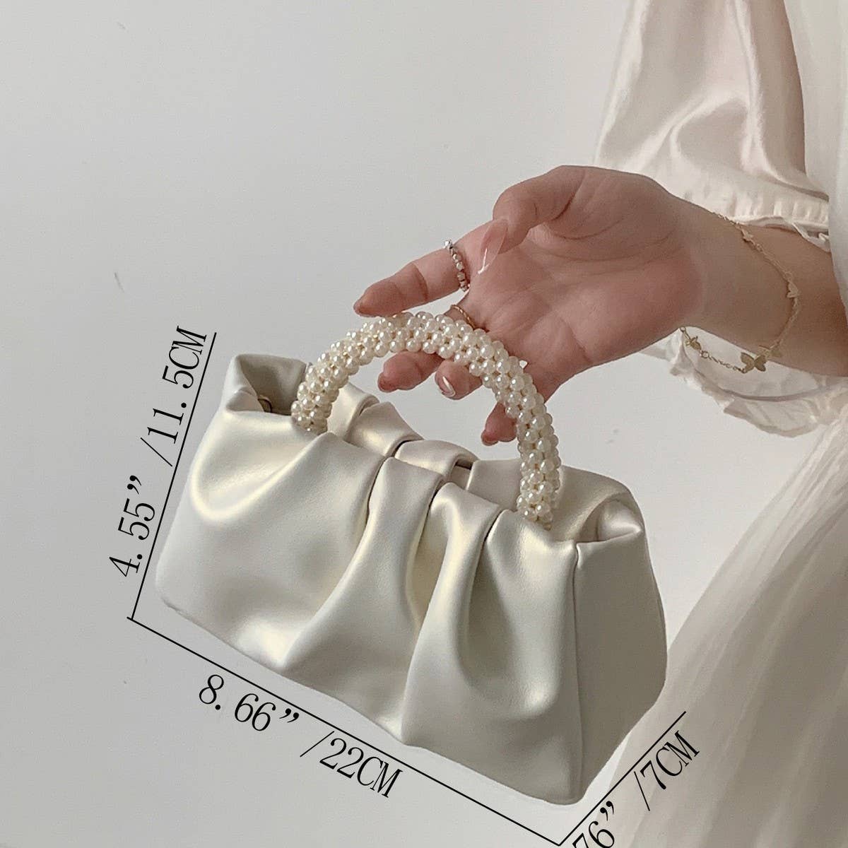 CWAB4845_FASHION PLEATED SWEET HANDBAG EVENING BAG