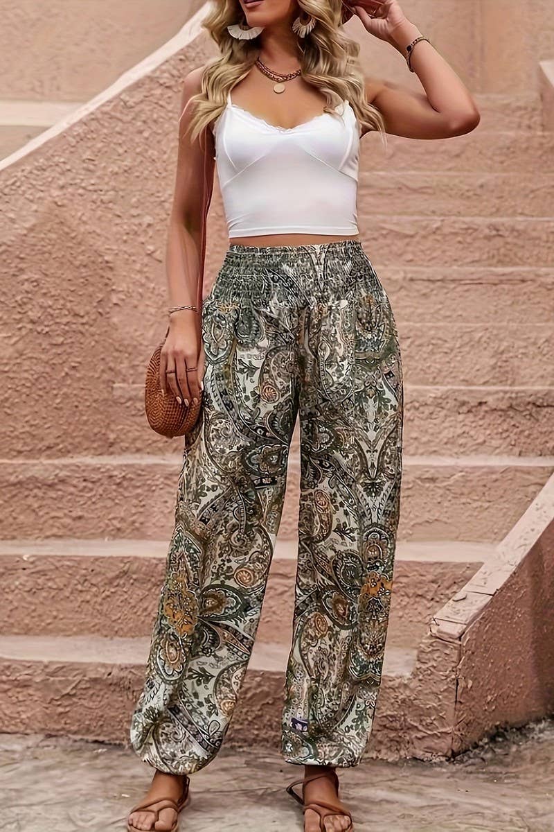 CWBLP1816_SUMMER COMFORTABLE CASUAL HIGH WAIST TROUSERS