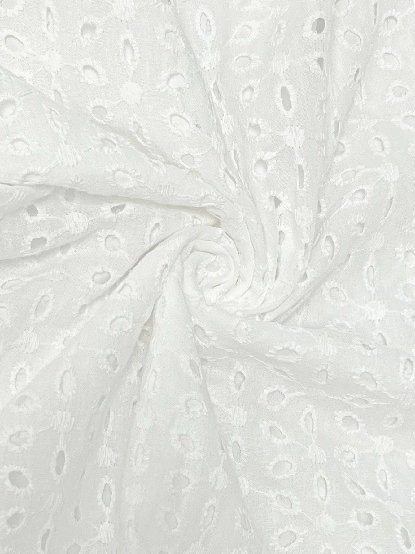 V-neck hollowed-out floral cinched-waist dress