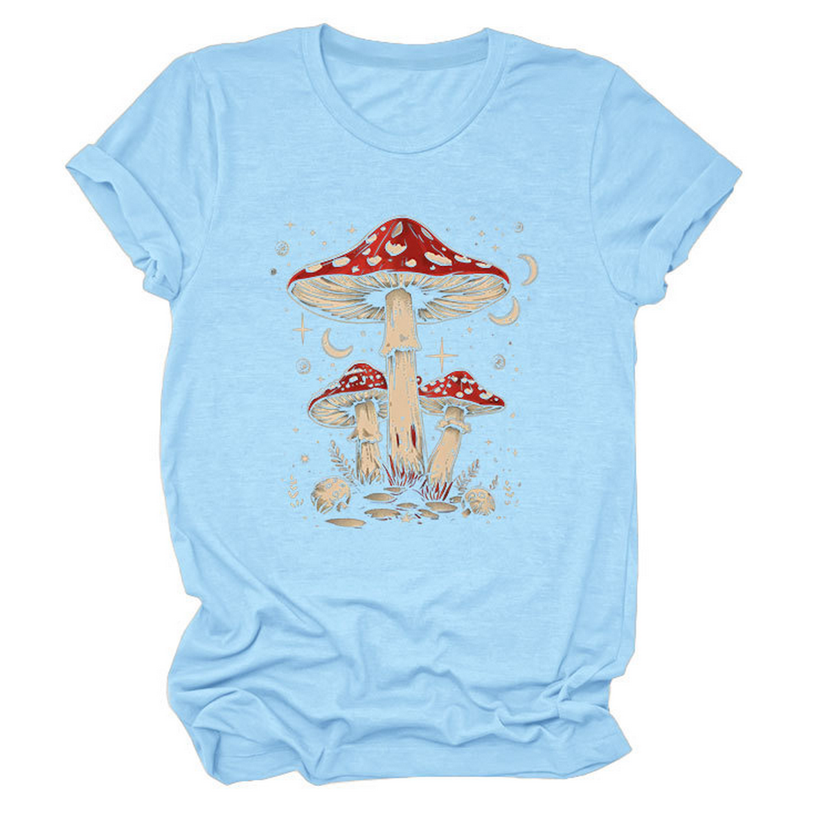 Playful Red Mushroom Print Women's Base Tee_CWTTS1510