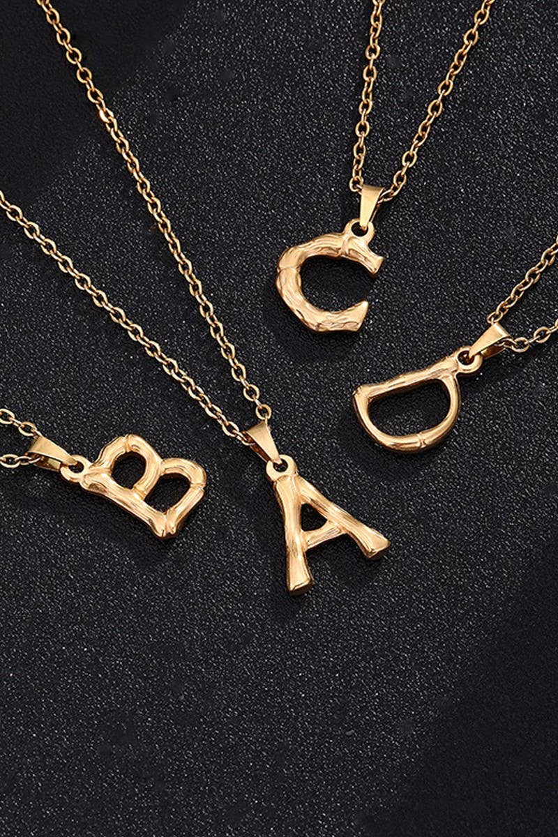 FASHION SIMPLE ALPHABET PENDANT NECKLACE_CWAJE230