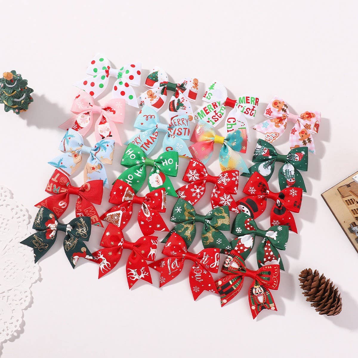 Girls¡¯ Xmas Hair Clip with Reindeer & Snow