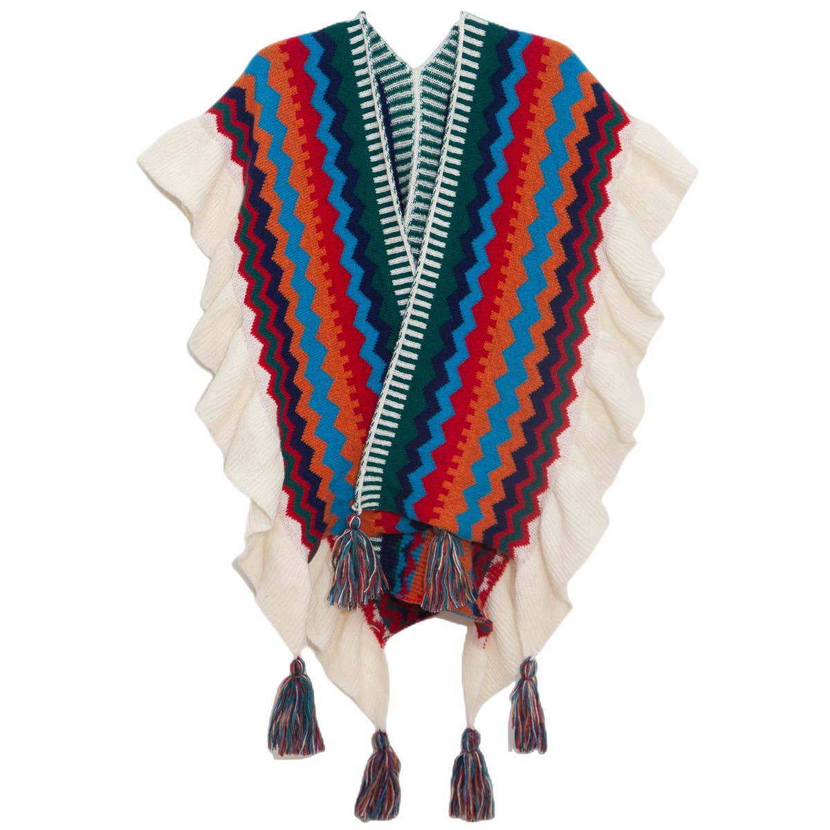 Knit Cape Shawl - Travel Wrap for Fall & Winter