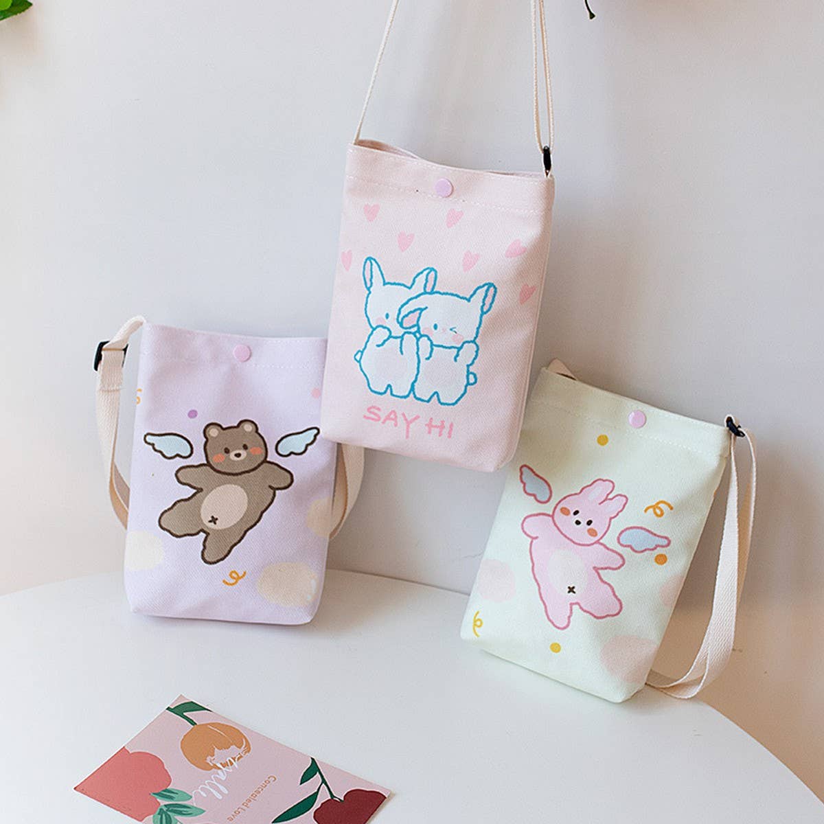 Cute Spring Crossbody Bag with Rabbit Charm_CWAB5588