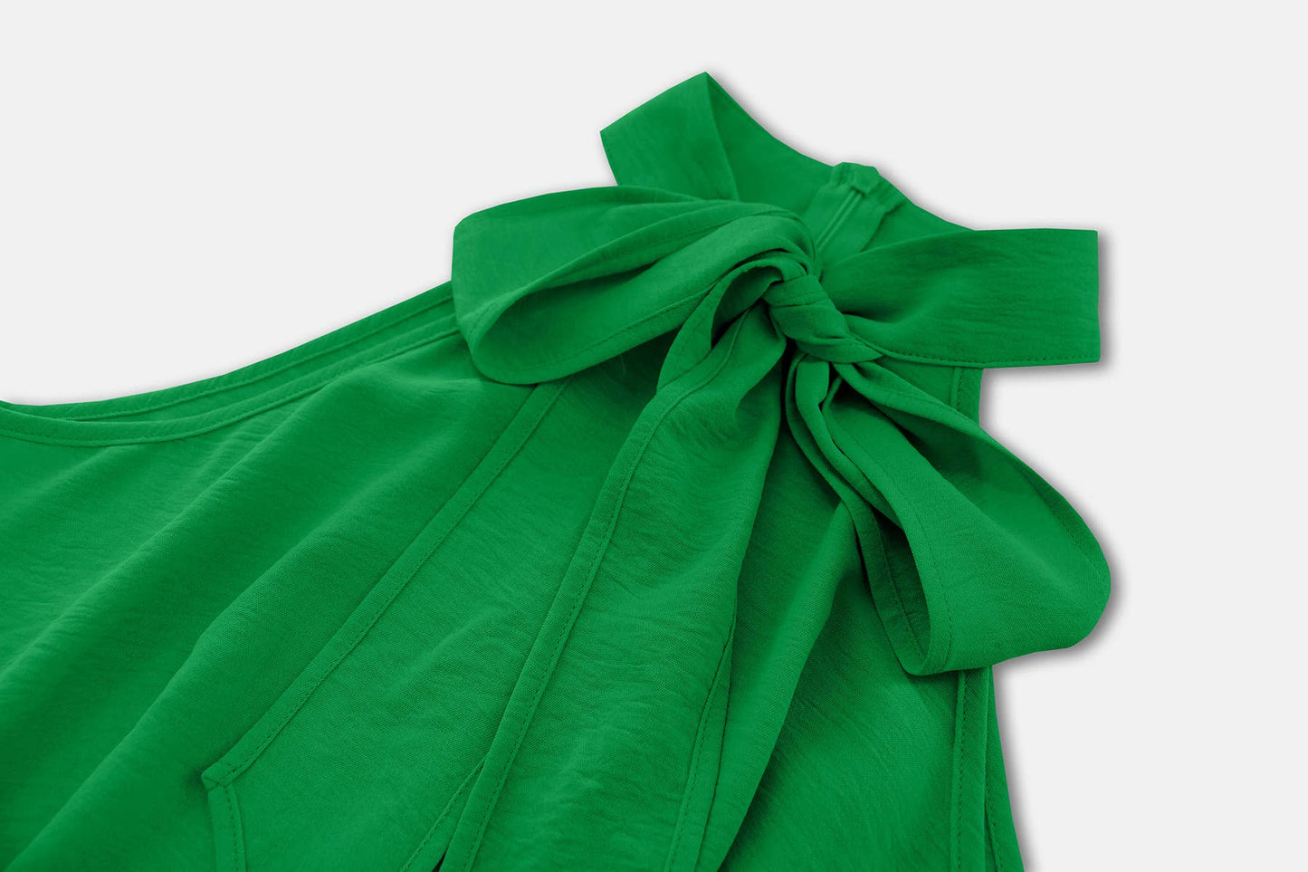 Stand-up collar bow slimming one-piece pants