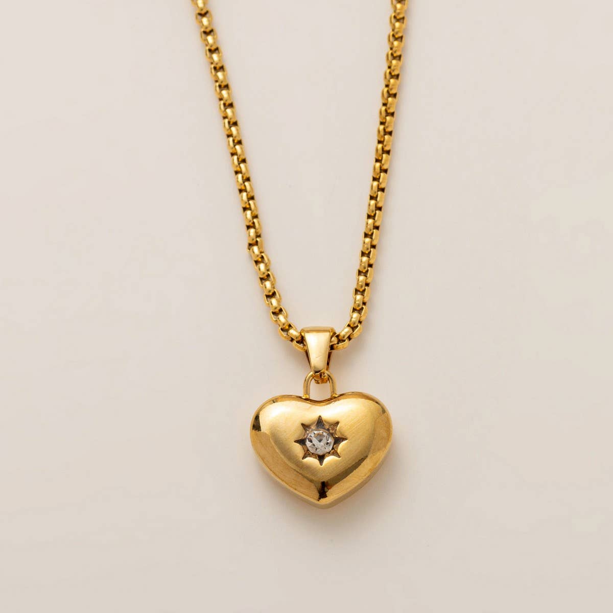 Valentine's Day Heart Necklace with Zirconia