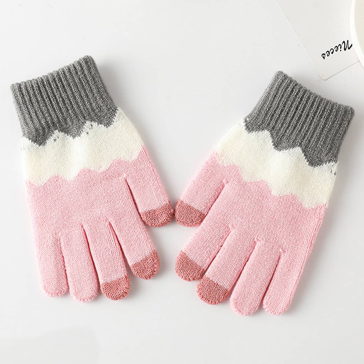 COMFORTABLE CONTRAST WARM KNITTED GLOVES_CWAG0031