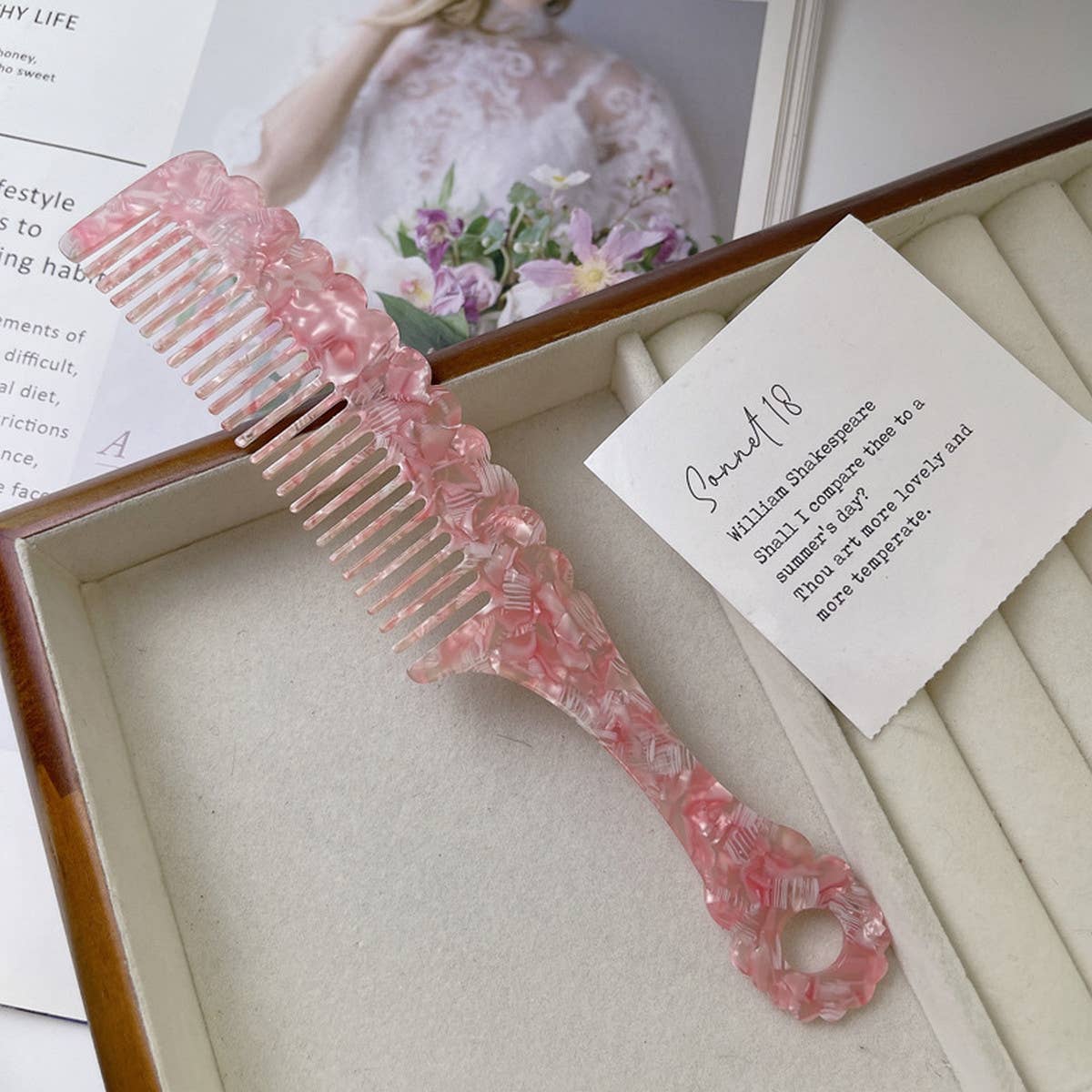 RETRO TORTOISESHELL COLOR HANDLE WAVY COMB