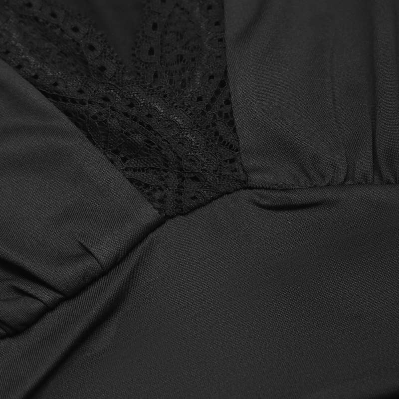 Elegant Lace Patchwork V-Neck Slim Jumpsuit