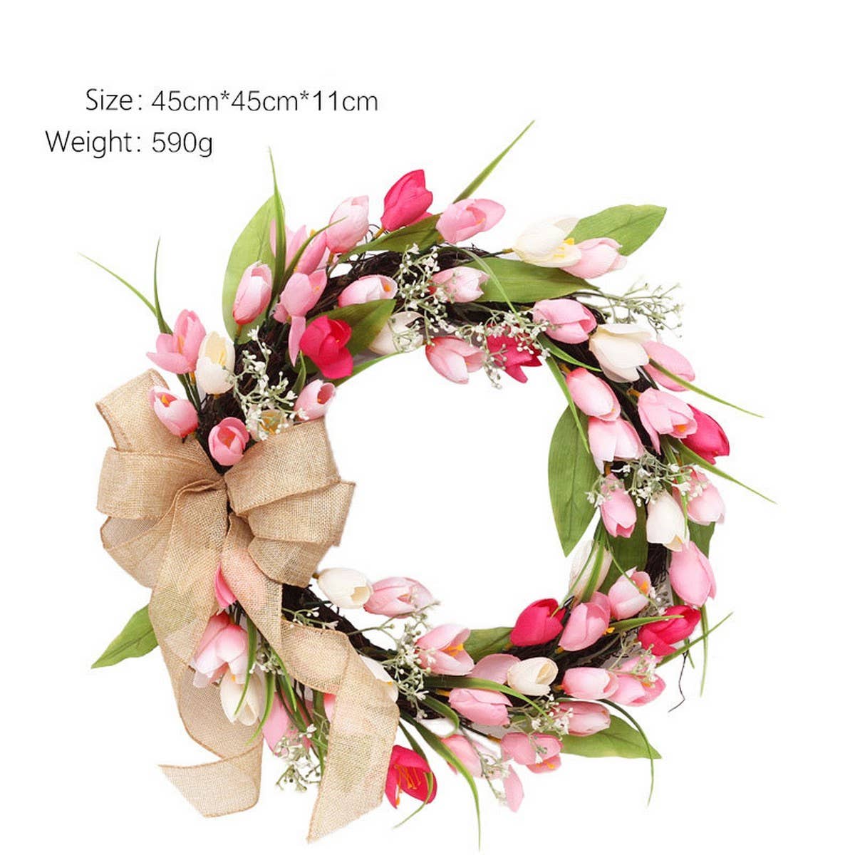 Tulip Butterfly Wreath for Valentine & Easter_CWAJE05410