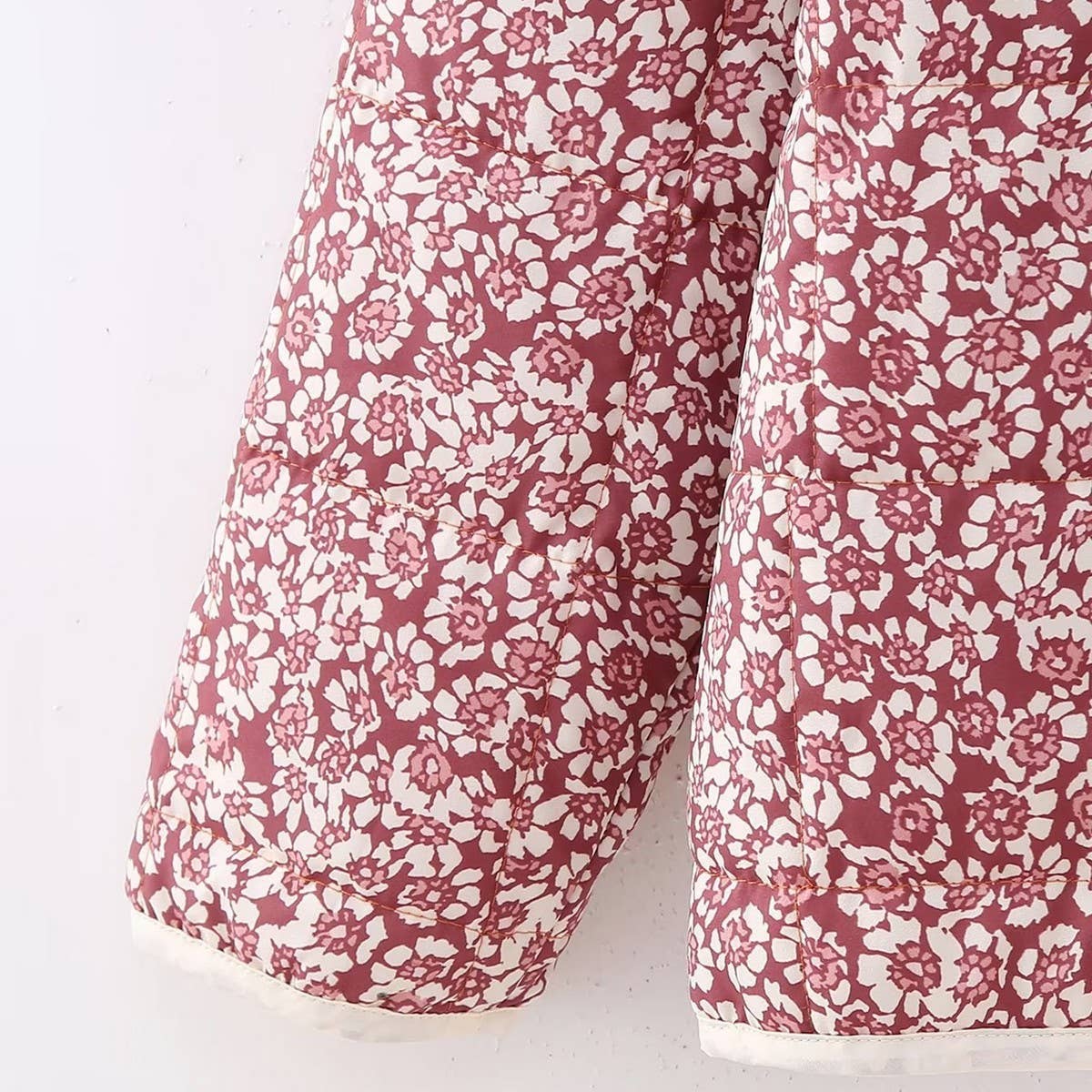 REVERSIBLE FLORAL LOOSE WARM QUILTED JACKETS