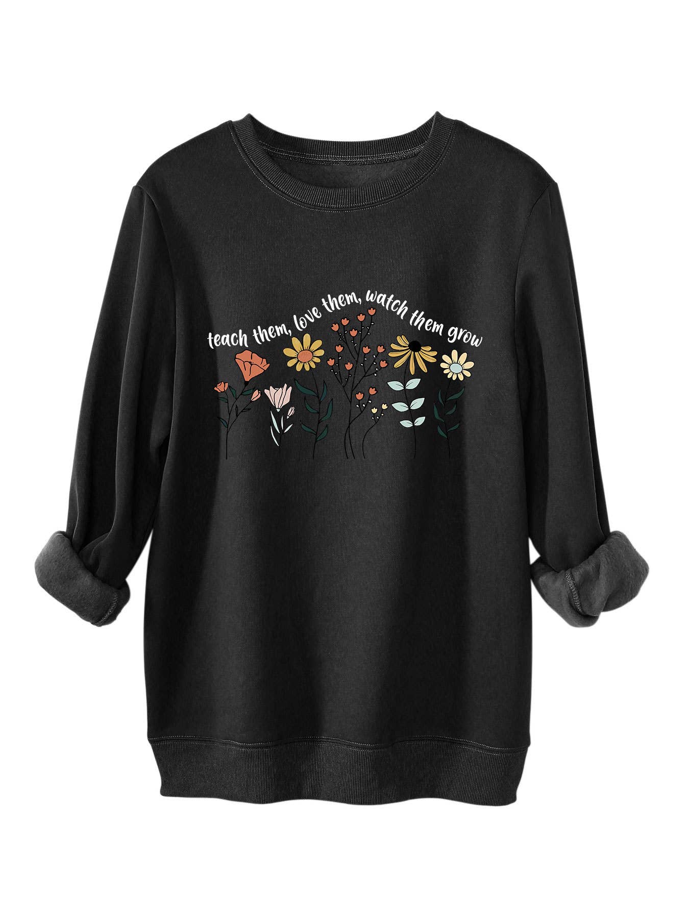 Teach them love printed thickened warm hoodie