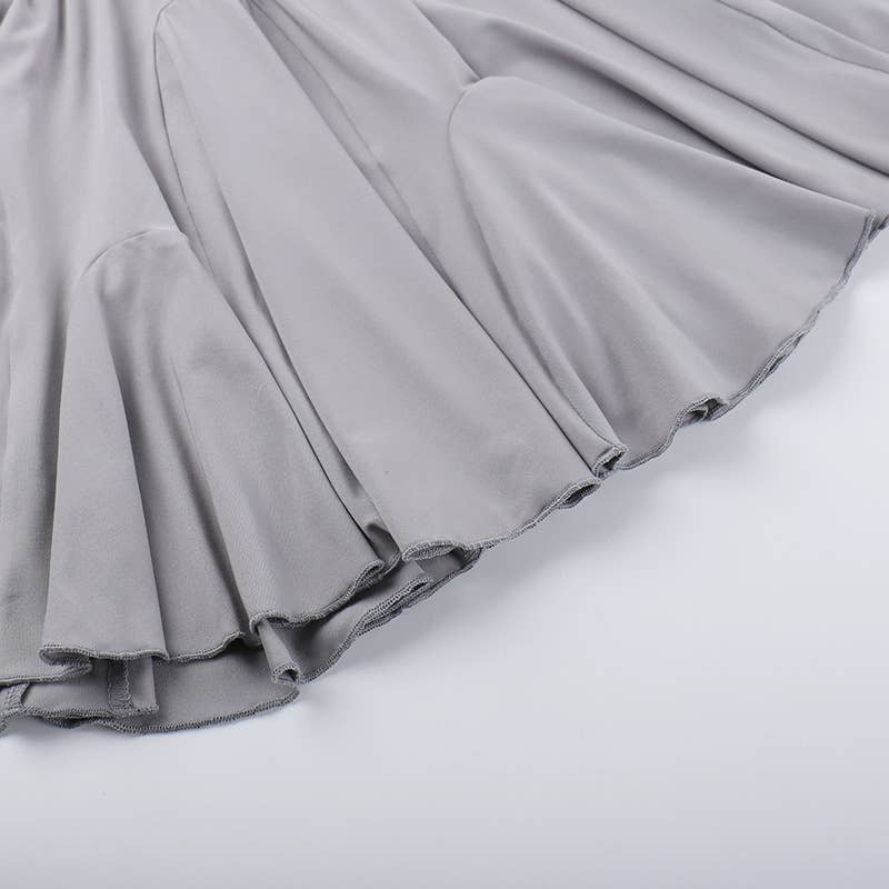 A casual short two-piece vest skirt set