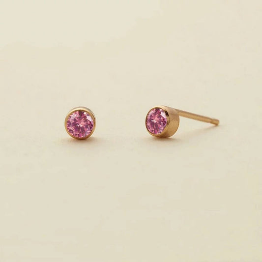 December Simple Colored Zirconia Earrings